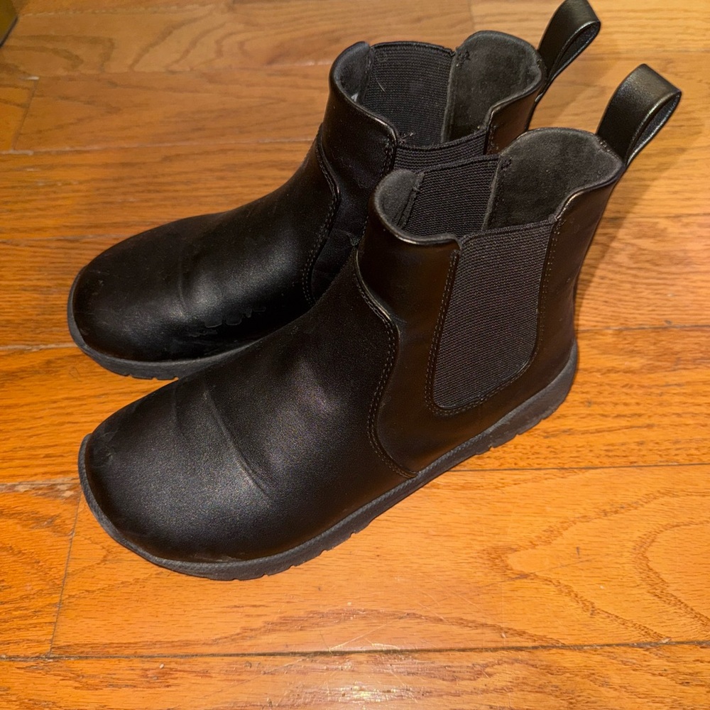 Black Leather Ankle Boots